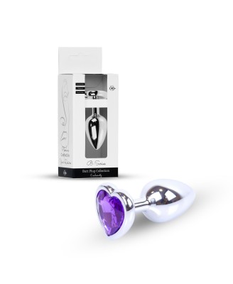 Plug-Jewellery Silver  Heart PLUG- Purple