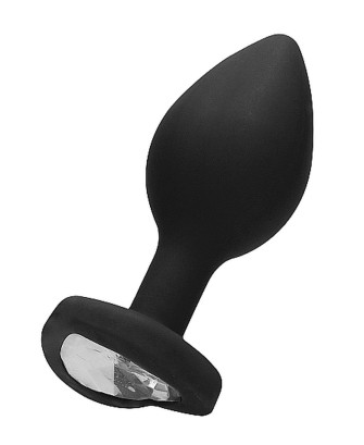 Diamond Heart Butt Plug - Regular - Black