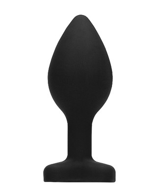 Diamond Heart Butt Plug - Regular - Black