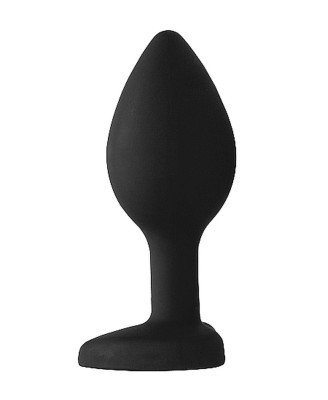 Diamond Heart Butt Plug - Regular - Black