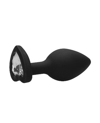 Diamond Heart Butt Plug - Regular - Black