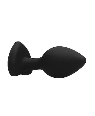 Diamond Heart Butt Plug - Regular - Black