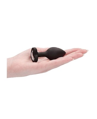 Diamond Heart Butt Plug - Regular - Black
