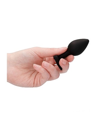Diamond Heart Butt Plug - Regular - Black