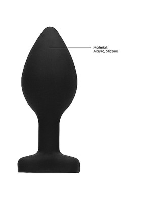 Diamond Heart Butt Plug - Regular - Black