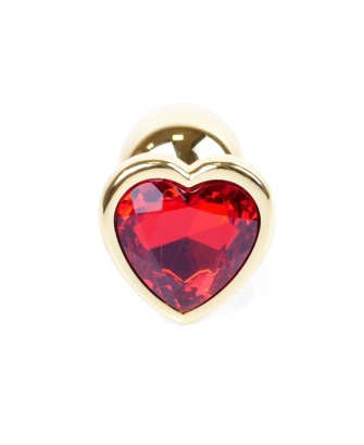 Plug-Jewellery Gold  Heart PLUG- Red