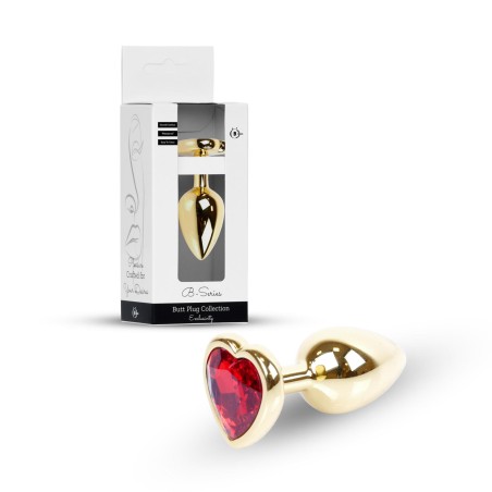 Plug-Jewellery Gold  Heart PLUG- Red