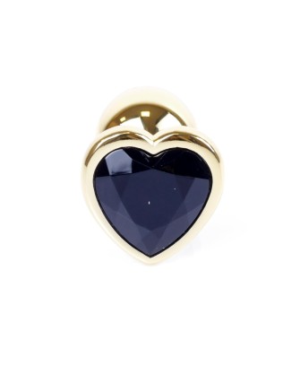Plug-Jewellery Gold  Heart PLUG- Black