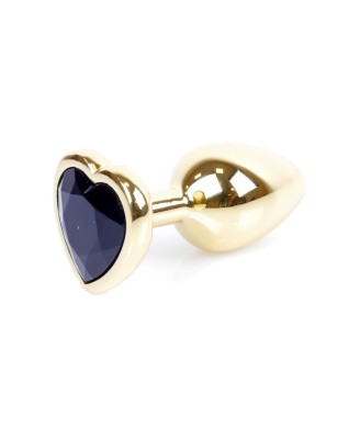Plug-Jewellery Gold  Heart PLUG- Black