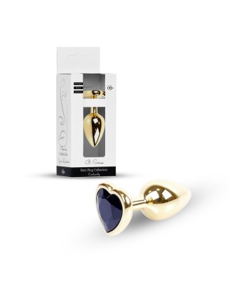 Plug-Jewellery Gold  Heart PLUG- Black