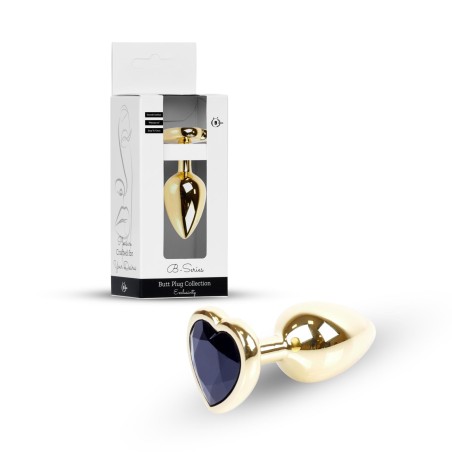Plug-Jewellery Gold  Heart PLUG- Black