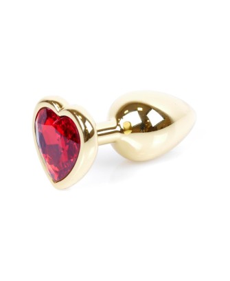 Plug-Jewellery Gold  Heart PLUG- Red