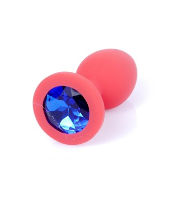 Plug-Jewellery Red Silicon PLUG Small- Blue Diamond