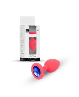 Plug-Jewellery Red Silicon PLUG Small- Blue Diamond