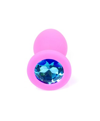 Plug-Jewellery Pink Silicon PLUG Small- Light Blue Diamond