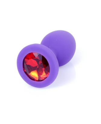 Plug-Jewellery Purple Silicon PLUG Small- Red Diamond