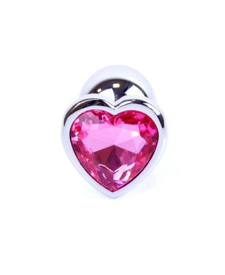 Plug-Jewellery Silver  Heart PLUG- Pink
