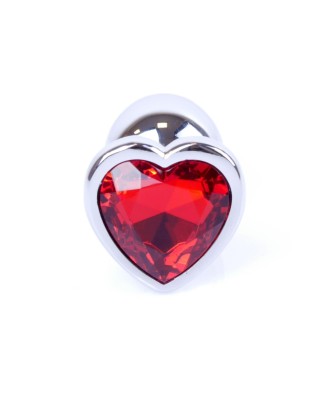 Plug-Jewellery Silver  Heart PLUG- Red