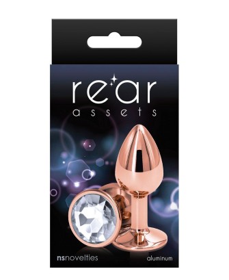 REAR ASSETS ROSE GOLD - Mały korek analny z Kryształkiem