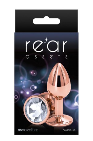 REAR ASSETS ROSE GOLD - Mały korek analny z Kryształkiem