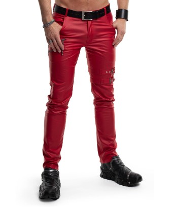 RMTommaso002 - Czerwone Spodnie Wetlook Fetyszowe - XXL