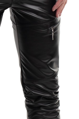 RMAmedeo001 - Czarne Spodnie Wetlook Fetyszowe - XL