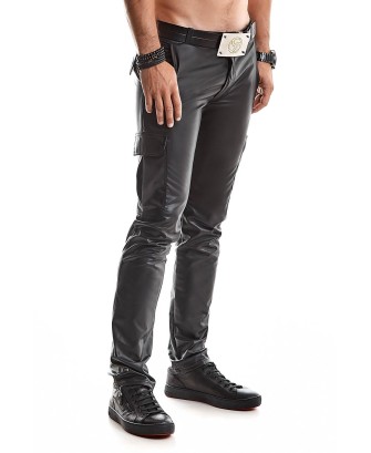 RMMatteo001 - Czarne Bojówki Wetlook Fetyszowe - S