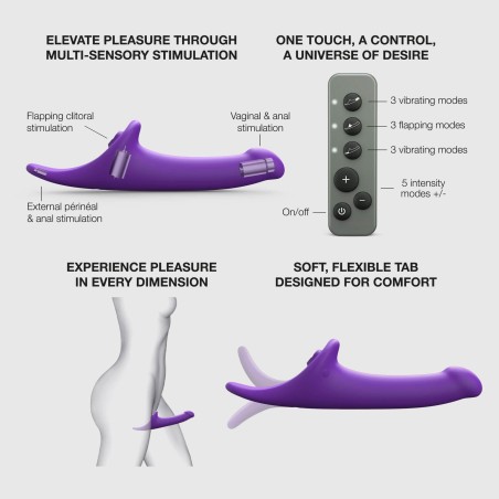 MULTI ORGASM DILDO - L - PURPLE TR