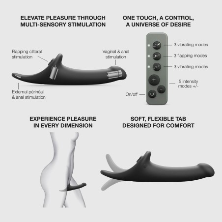 MULTI ORGASM DILDO - M - BLACK TR