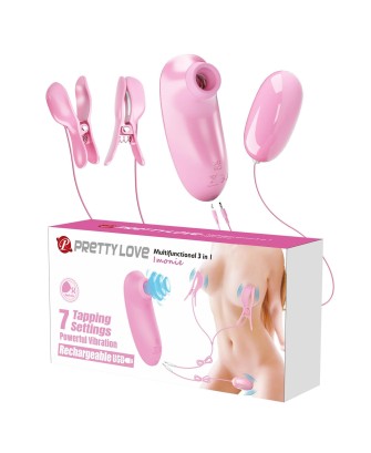 Pretty Love Imonie - 3 in 1 Nipple Clamp & Bullet Vibrator Set