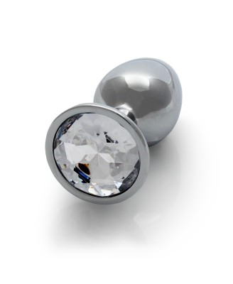 Ouch! Srebrny Korek Analny z Diamentem - S