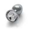 Ouch! Srebrny Korek Analny z Diamentem - S