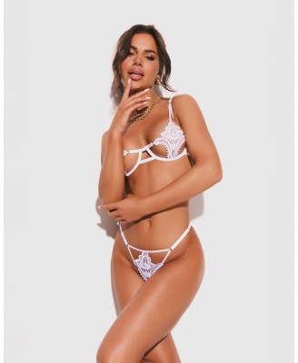 Luise Sublim White komplet 2-częściowy otwarty S/M