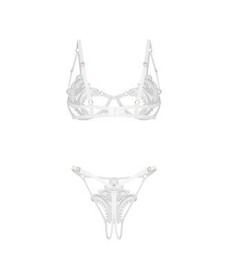 Luise Sublim White komplet 2-częściowy otwarty S/M