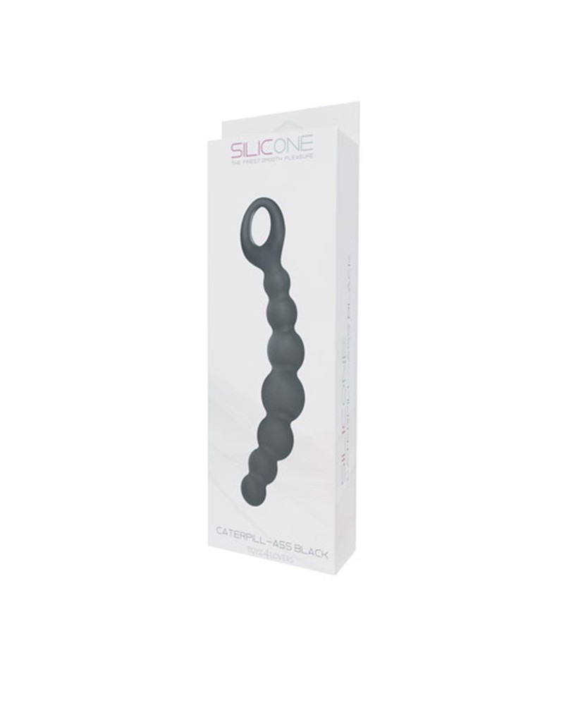 Plug/kulki-FALLO ANALE CATERPILL-ASS SILICONE BLACK