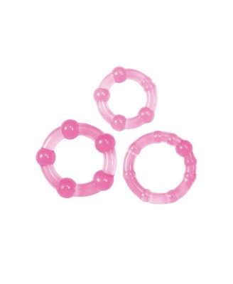 Kit di 3 anelli fallici Timeless Stud (rosa)