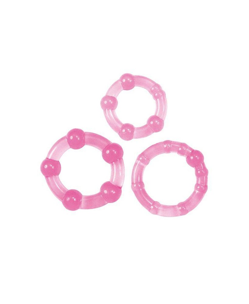 Kit di 3 anelli fallici Timeless Stud (rosa)