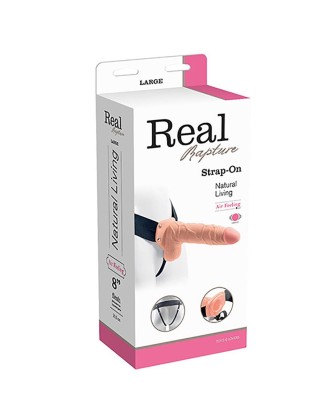 Proteza-VIBRATORE STRAP ON CAVO REAL RAPTURE 8 FLESH WITH BALLS