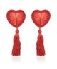 Bielizna-Heart Nipples Tassels RED