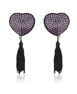 Bielizna-Heart shine nipples tassels (rosa)
