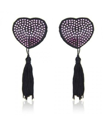 Bielizna-Heart shine nipples tassels (rosa)
