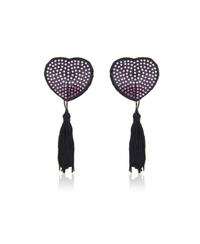 Bielizna-Heart shine nipples tassels (rosa)