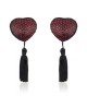 Bielizna-Heart shine nipples tassels (rosso)