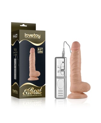 8.5"" Real Extreme Vibrating Dildo Flesh
