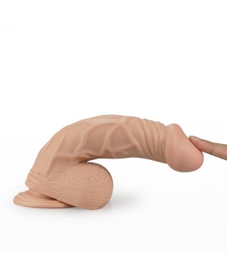 9"" Real Extreme Vibrating Dildo Flesh