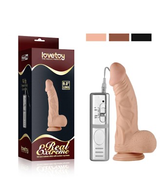 9"" Real Extreme Vibrating Dildo Flesh