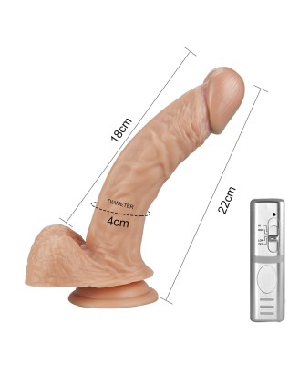 8.5"" Real Extreme Vibrating Dildo Flesh