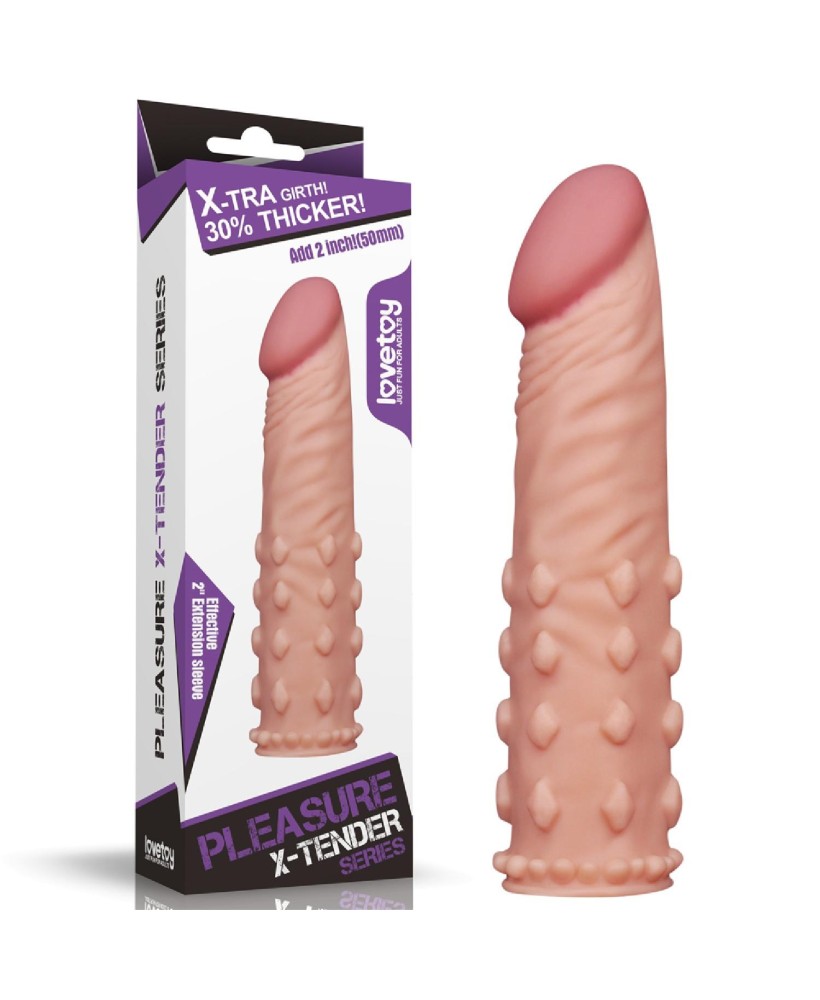 Add 2"" Pleasure X Tender Penis Sleeve Flesh