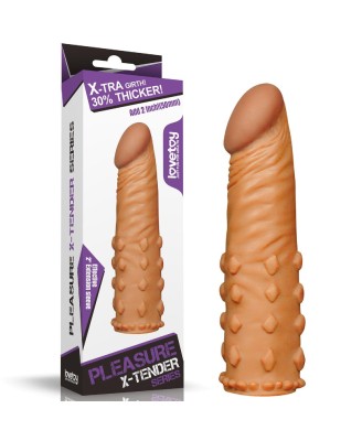 Add 2"" Pleasure X Tender Penis Sleeve Brown