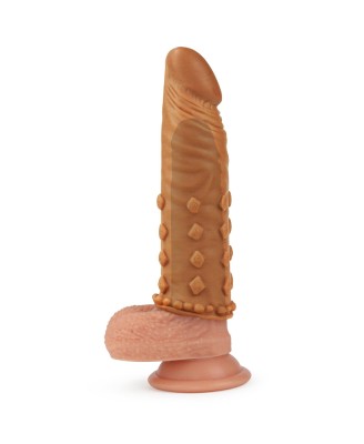 Add 2"" Pleasure X Tender Penis Sleeve Brown